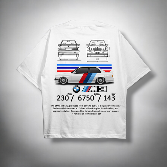 BMW E30 - WHITE TEE