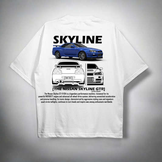 GTR SKYLINE  OVERSIZE TEE - BLACK